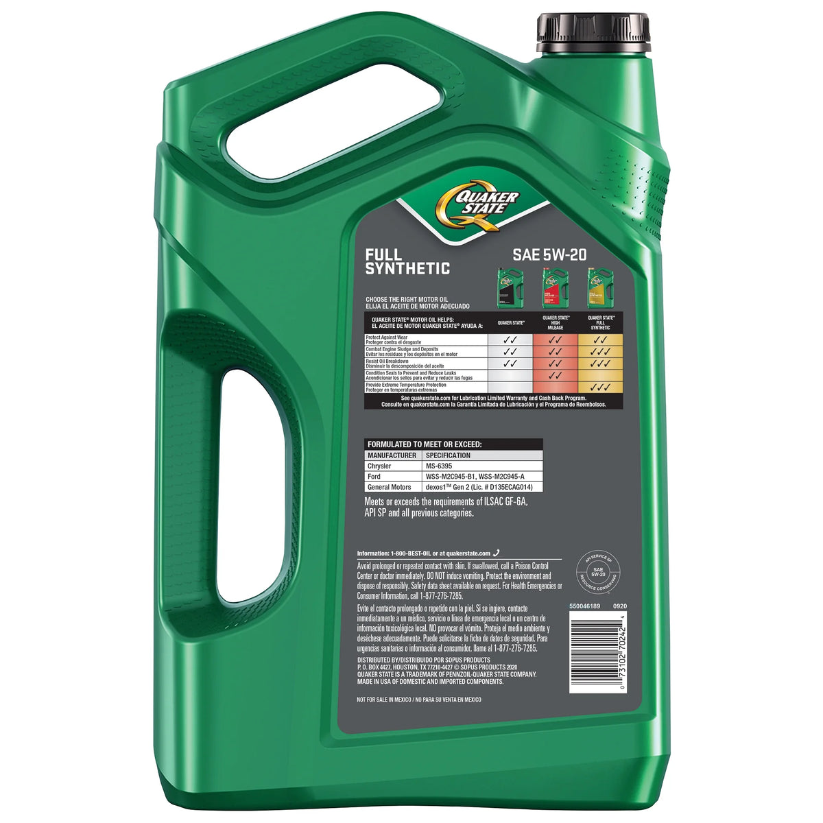 Full Synthetic 5W-20 Motor Oil, 5-Quart P15654