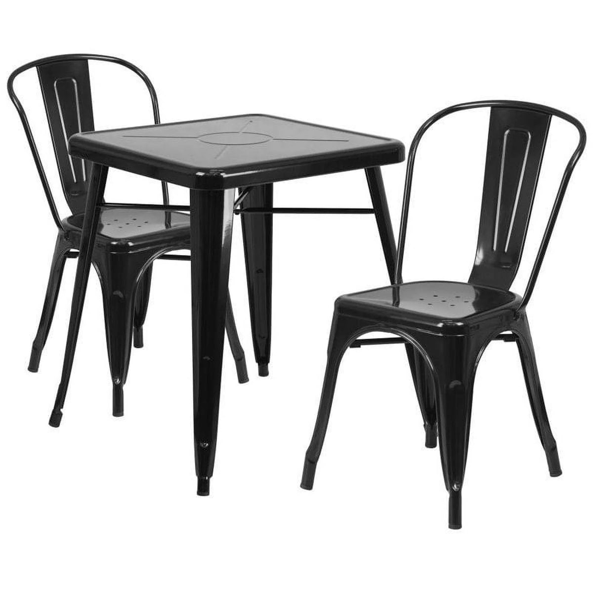 Metal 3 Piece Bistro Set in Black I12822