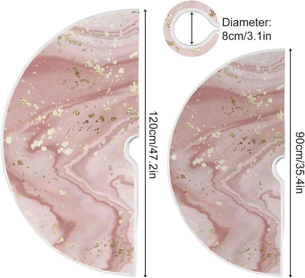 Rose Gold Marble Christmas Tree Skirt I287