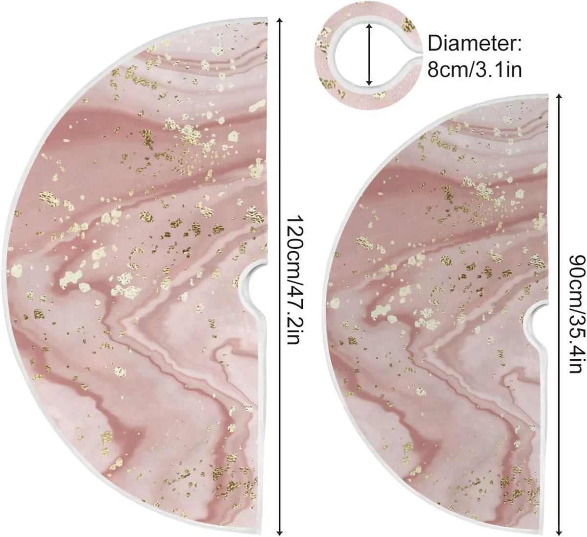 Rose Gold Marble Christmas Tree Skirt I287