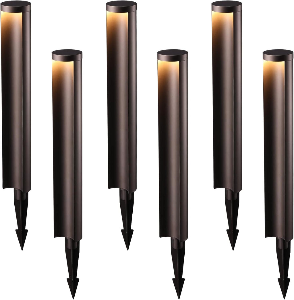 5W LED Landscape Pathway Light, 12-24V Low Voltage, IP65 Waterproof, Die-Casted Aluminum, 3000K Warm White, Pack of 6 W923185