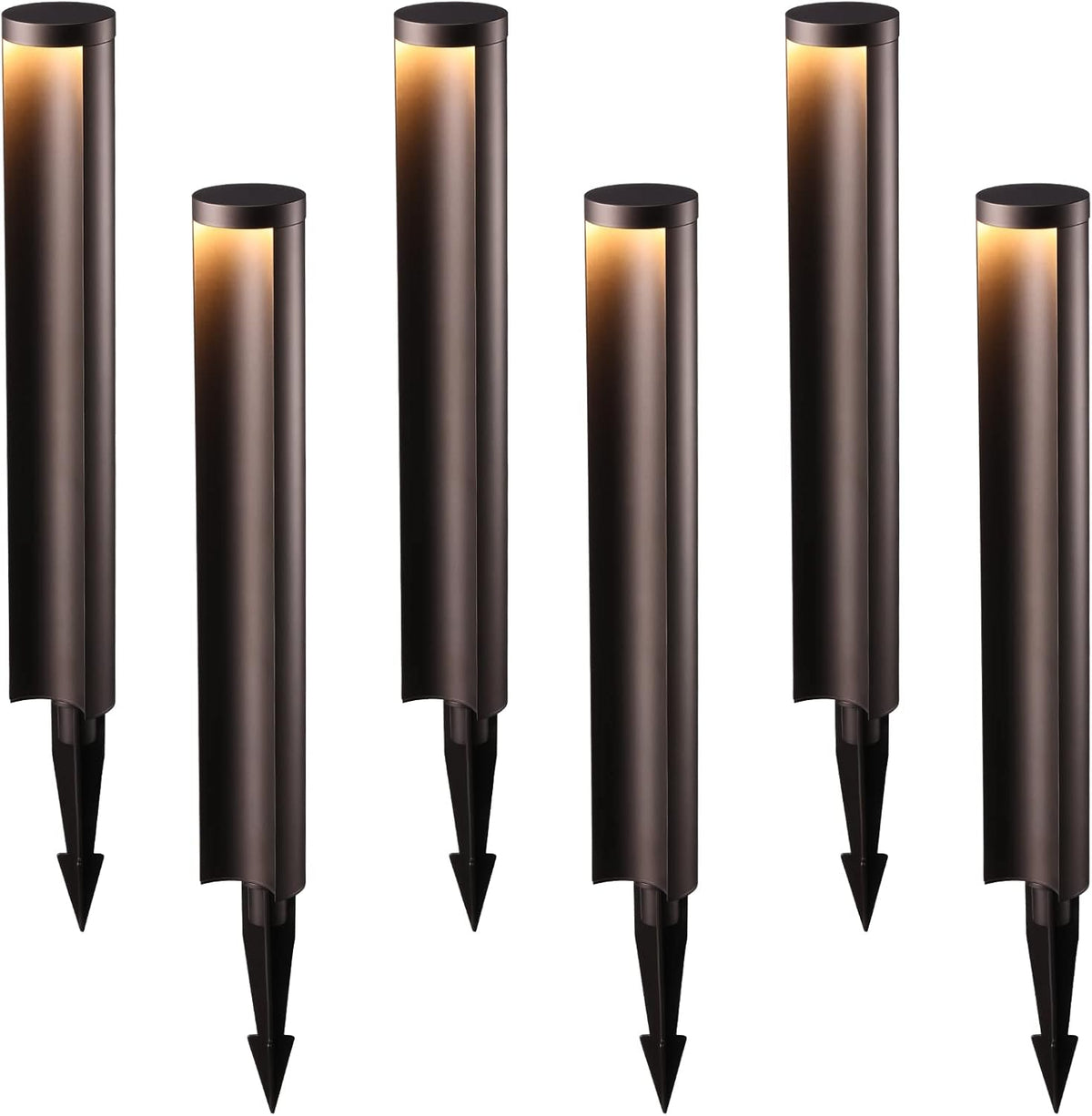 5W LED Landscape Pathway Light, 12-24V Low Voltage, IP65 Waterproof, Die-Casted Aluminum, 3000K Warm White, Pack of 6 W923185