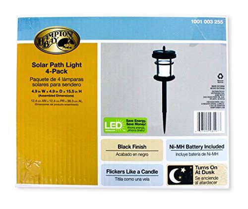 Black Solar Powered Cast Aluminum Path Light 4-Pack D892