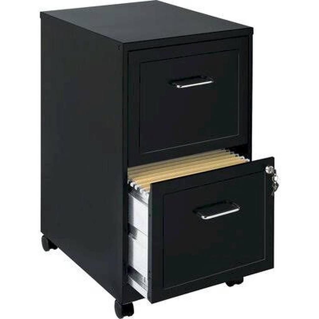 Black 2-Drawer Mobile File Cabinet U890445