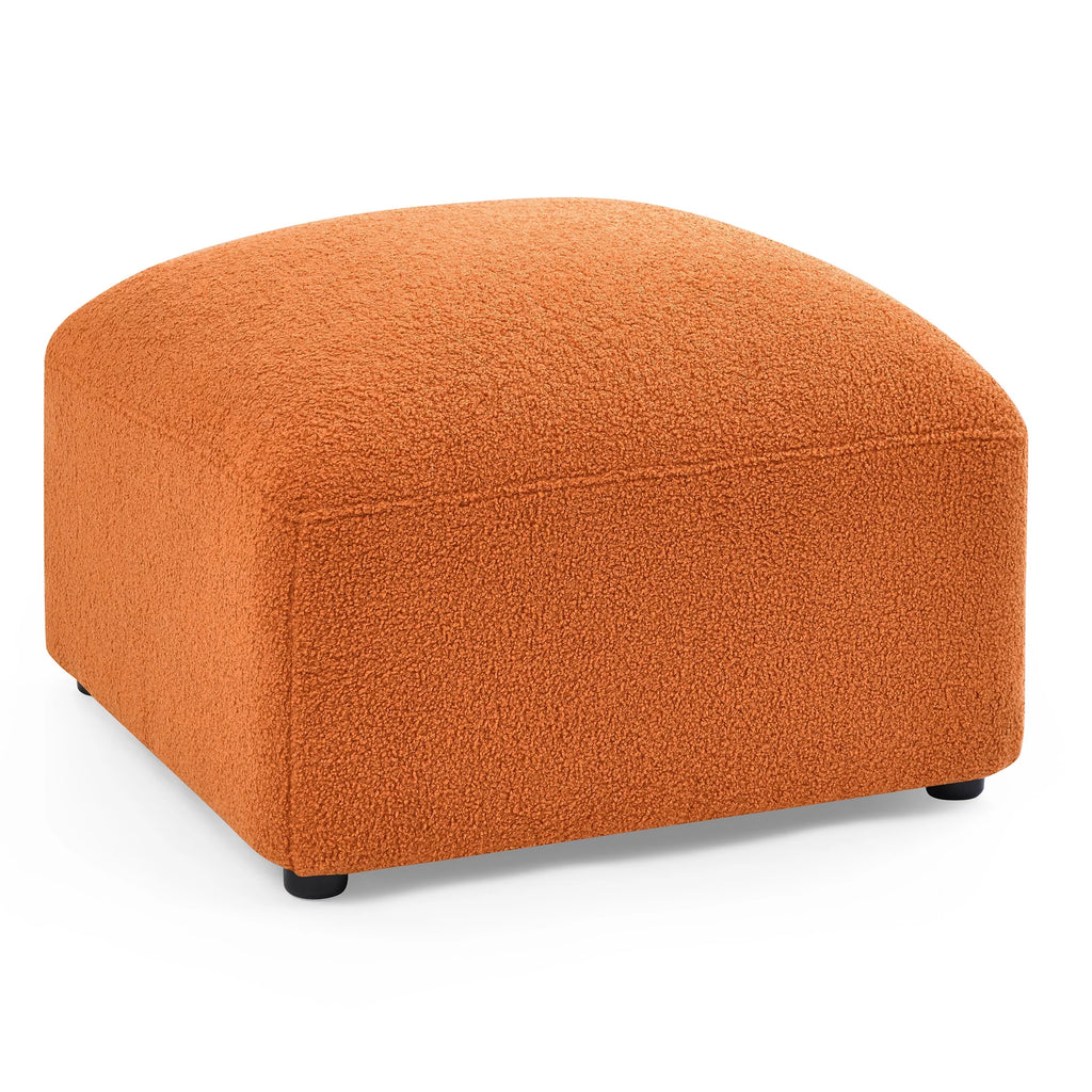 L-Shape Modular Sectional Sofa with 2 Pillows Teddy Fabric Orange M92492