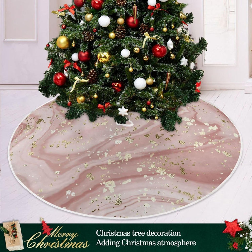 Rose Gold Marble Christmas Tree Skirt I287