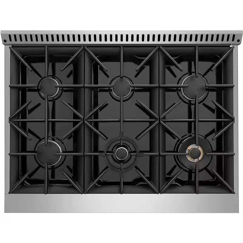 6-Burners Gas Range with Convection Oven and Griddle in Stainless Steel S3484