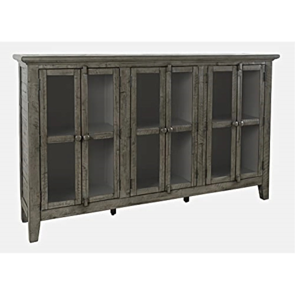 70" Distressed Acacia Six-Door Accent Cabinet A361