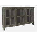 70" Distressed Acacia Six-Door Accent Cabinet A361