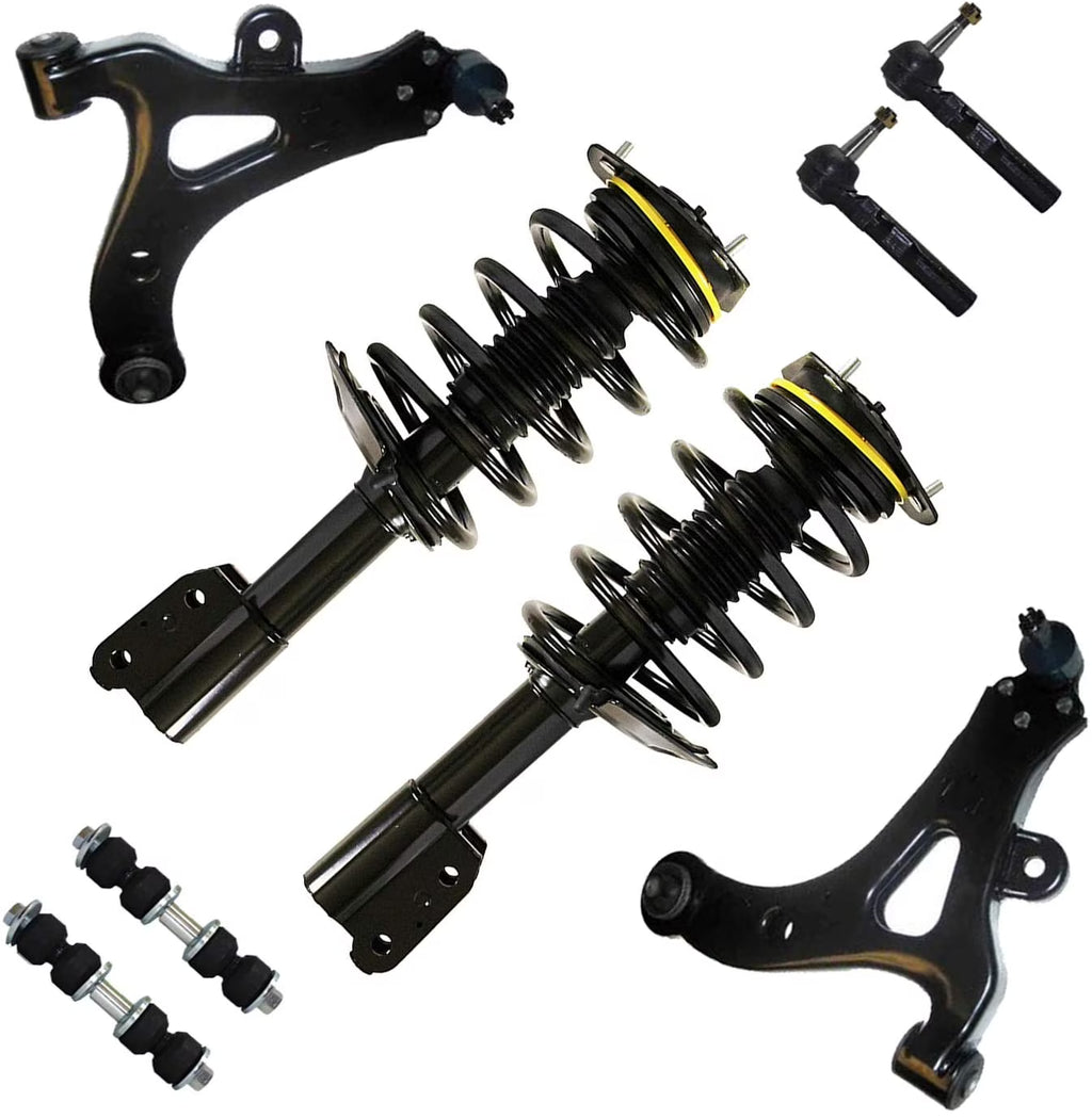 Front Struts Lower Control Arms with Ball Joints Sway Bars Outer Tie Rods 8pc Set U717