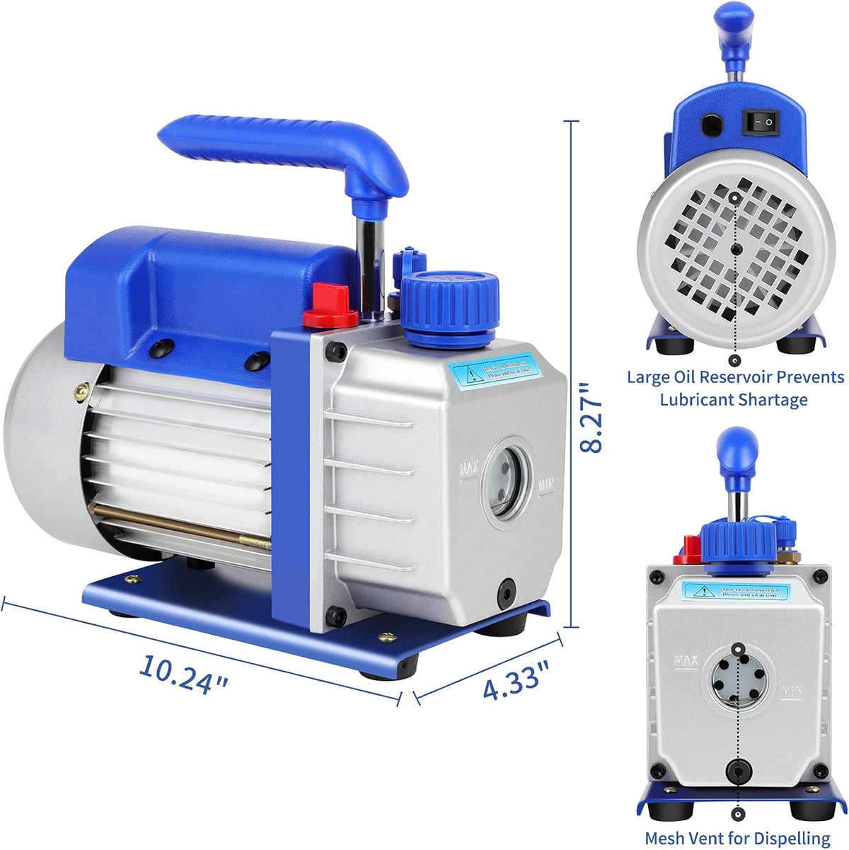 3.5 CFM Single Stage Rotary Vane Vacuum Pump, 1/4HP, 1/4" Flare T302541