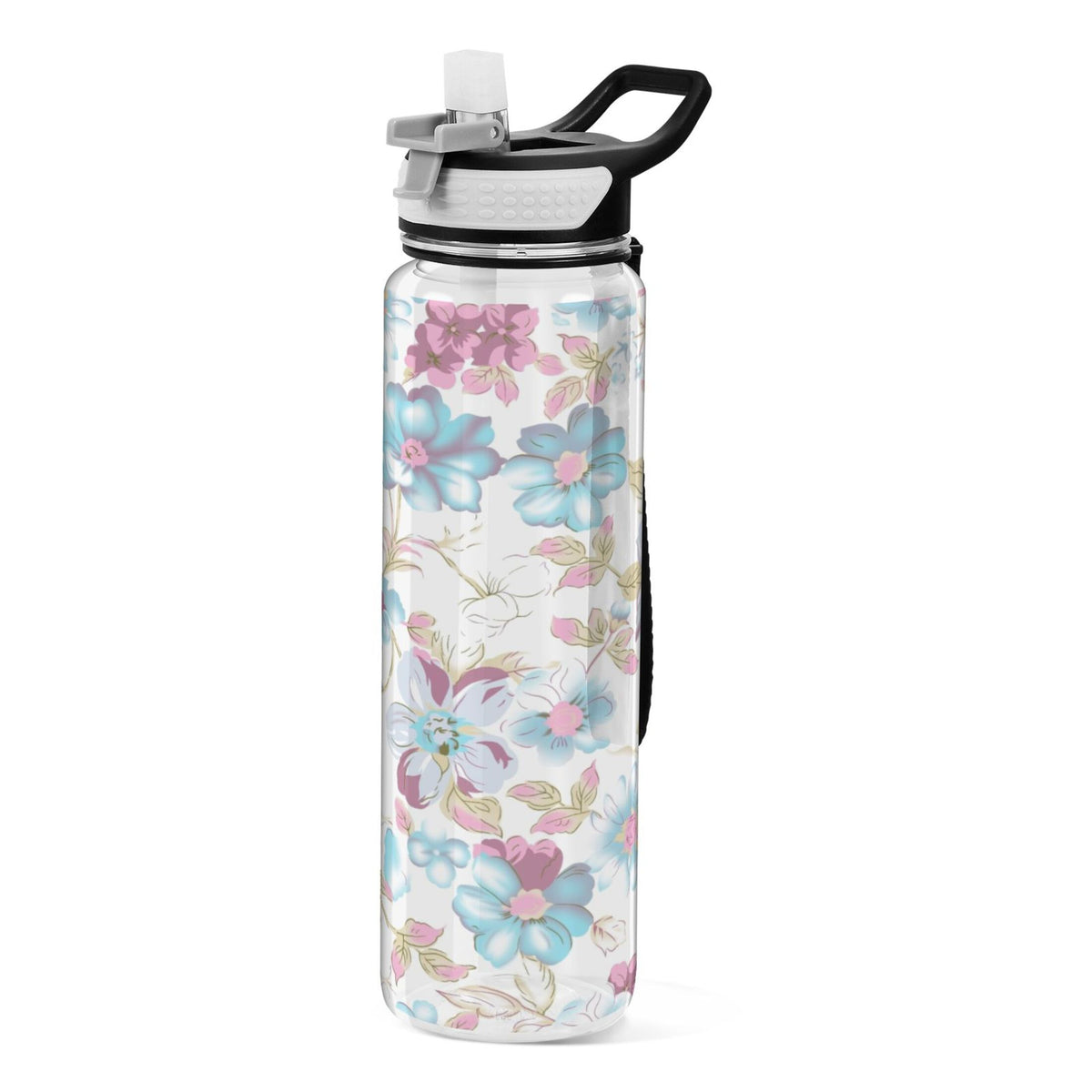 Blue Colorful Flowers 32oz Tritan Leakproof Sports Bottle I102618