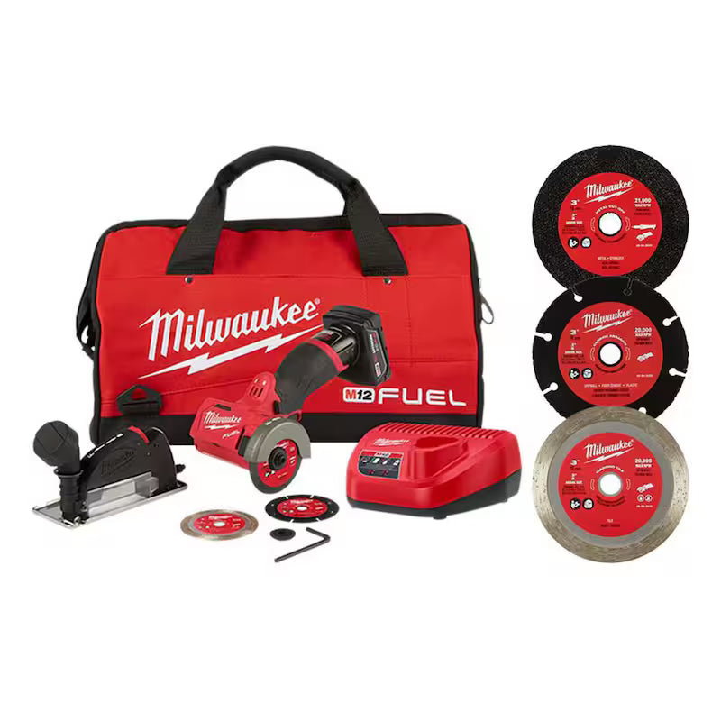 12V Cordless Cut Off Saw Kit with Battery Charger and Blades M68925