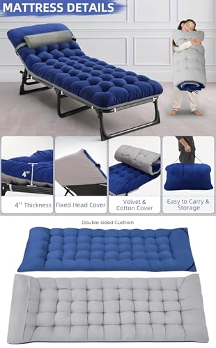 Portable Camping Cot with Removable Mattress and Pillow L6556