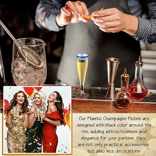 100 Pcs 4.5oz Clear Plastic Champagne Flutes K397