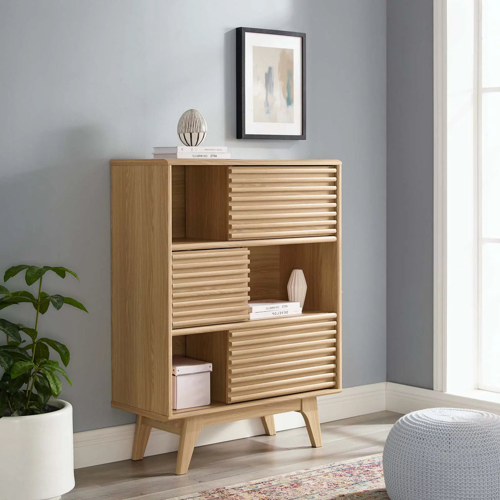 Brown Oak Wood TV Stand Console Table O6130