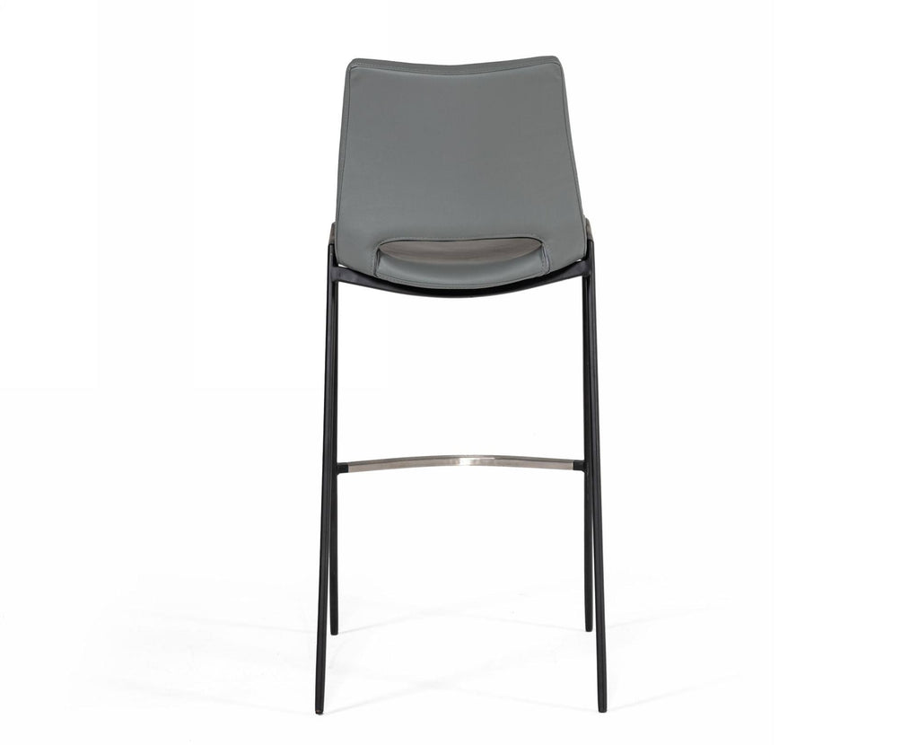 Modern Gray Eco-Leather Bar Stool (Set of 2) D7880