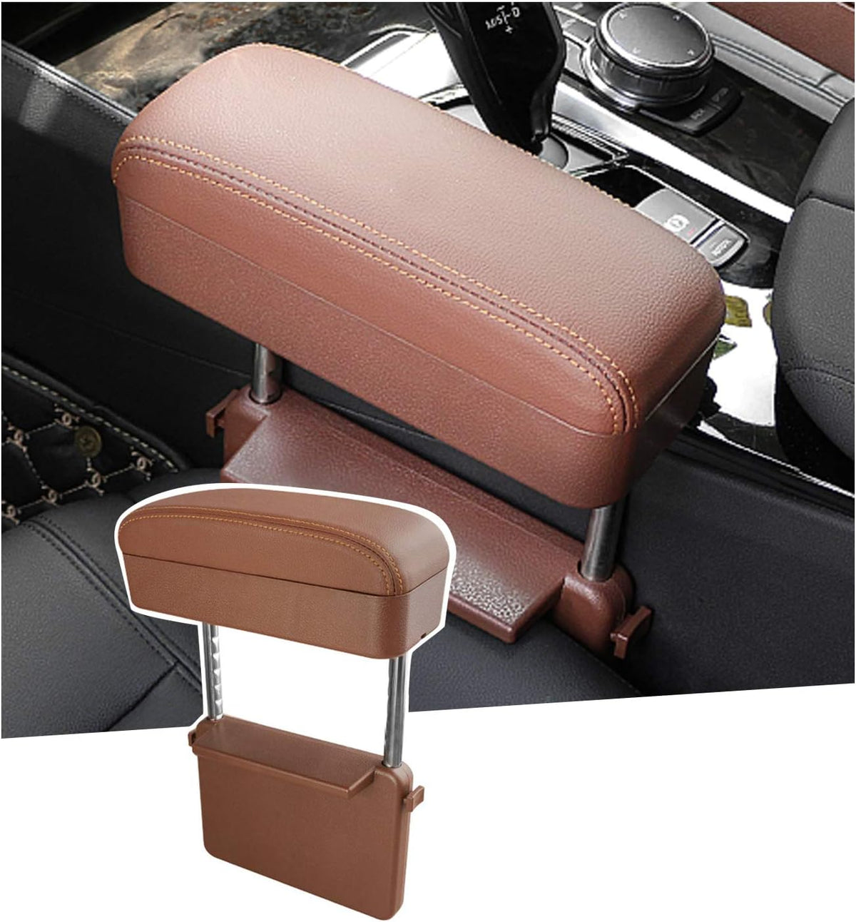 Black Adjustable Car Armrest Extender with Organizer I778