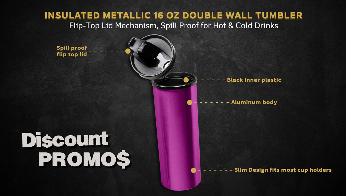 16 Oz Double Wall Tumbler Purple 10 Pack O5304