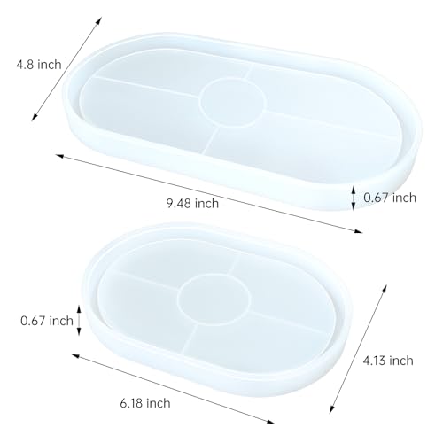 3 Pcs Silicone Rectangle Resin Molds U557607
