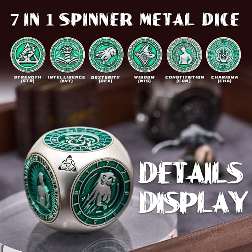Matte Green 7-in-1 Polyhedral Metal Dice Set V594065