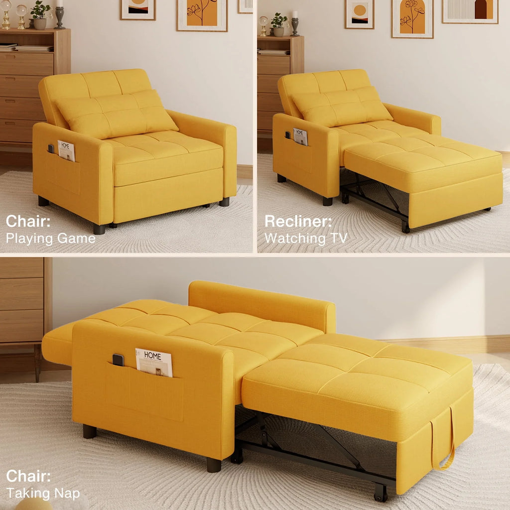 Gray Convertible Sofa Bed Z97416