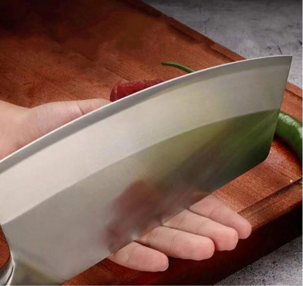 7-inch High Carbon Steel Full Tang Chef Knife with Wood Handle K674645