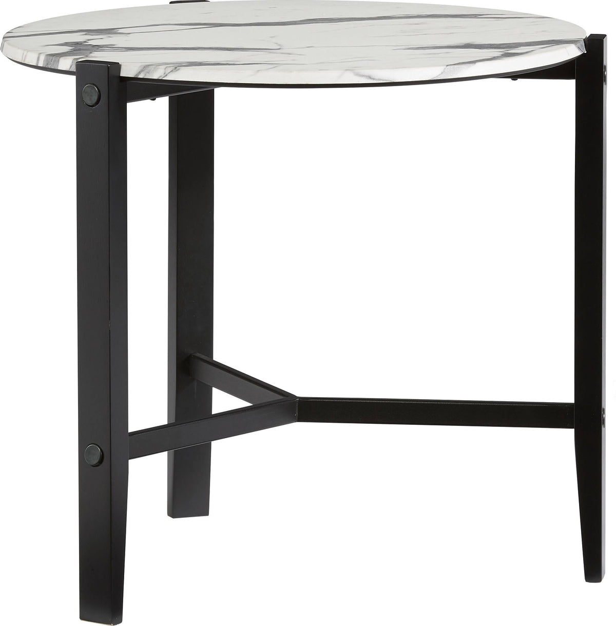 White/Black Metal End Table I67395