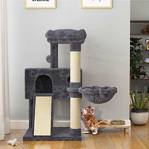 36 Inches Smoky Grey Cat Tree with Hammock N137