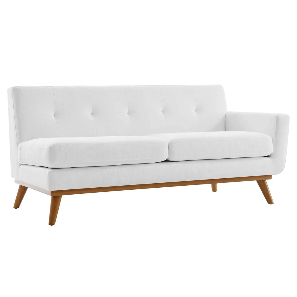 White Upholstered Fabric Sectional Sofa V61732