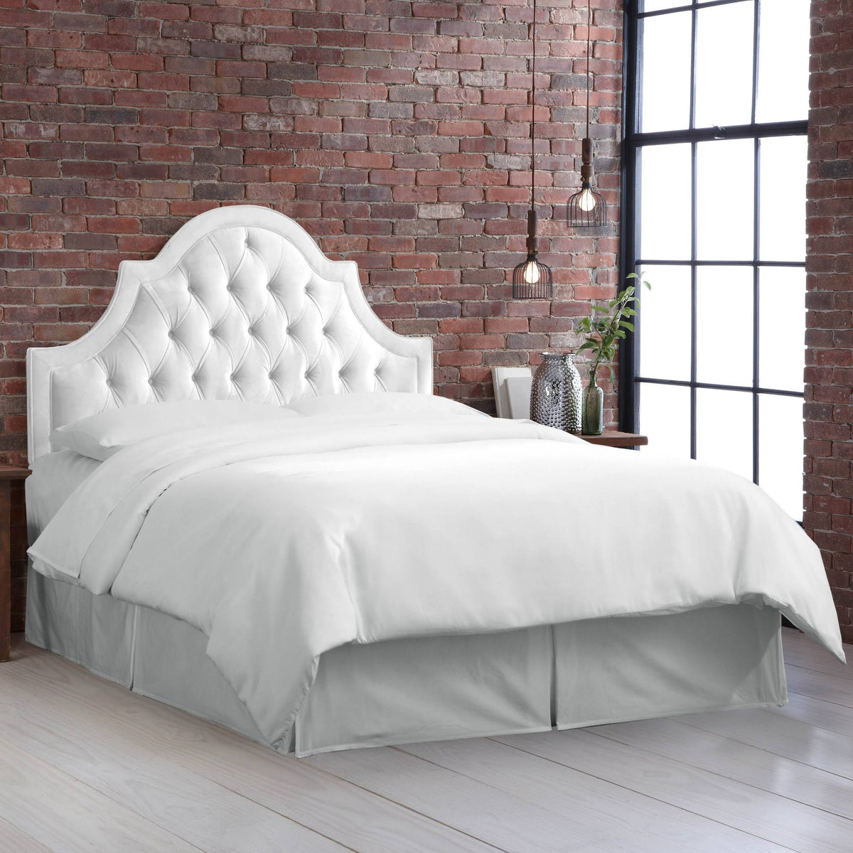 White California King High Arch Tufted Headboard Q9284