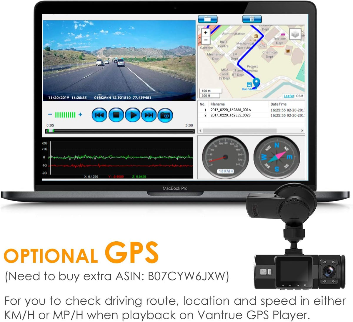 Dual 1080P Dash Cam with Infrared Night Vision E807