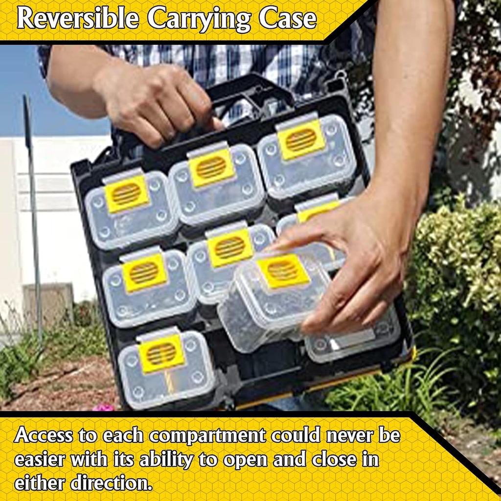 Hardware Case Tackle Box with Removable Compartment Organizer, Pack of 2 T47816