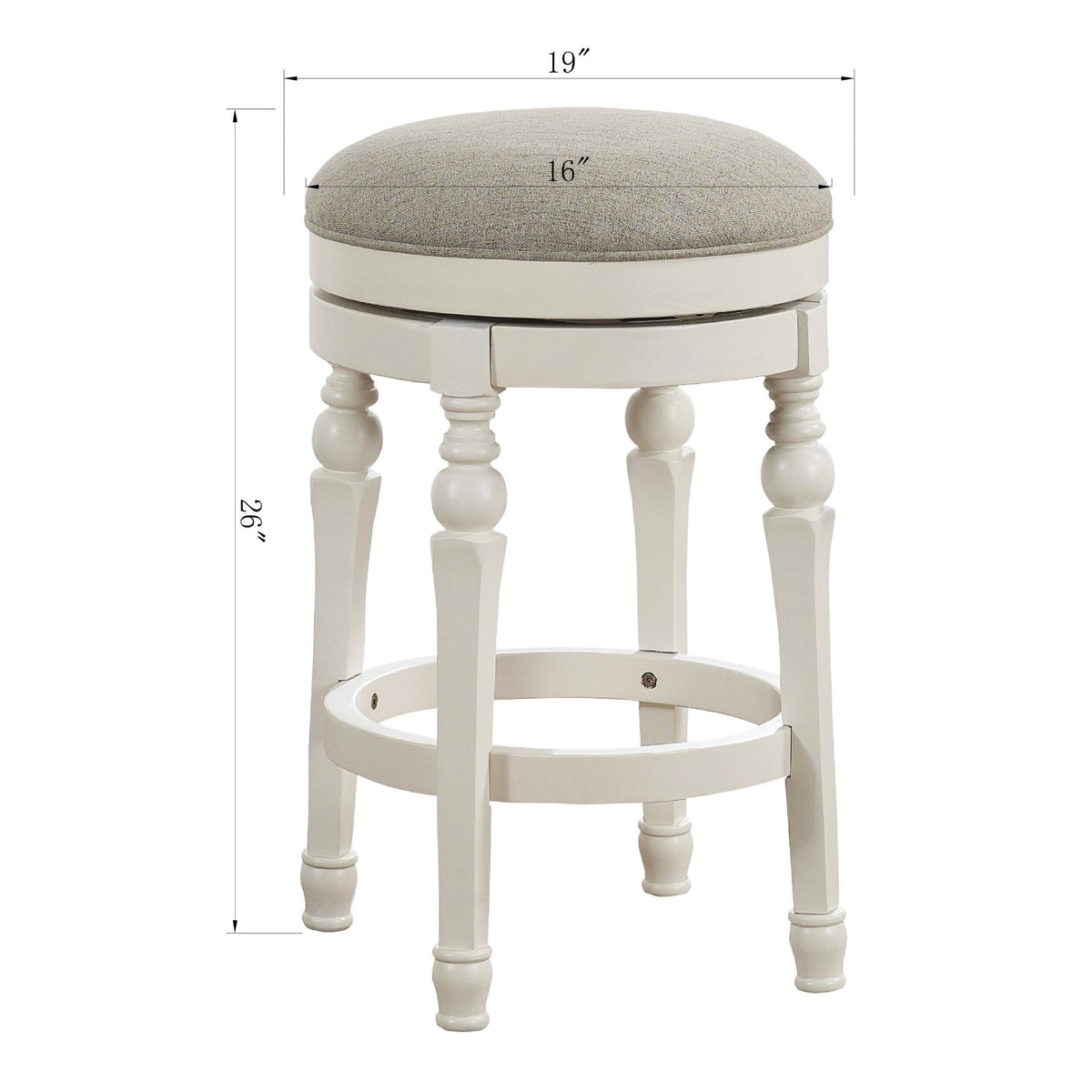 White Backless Counter Stool Z882304