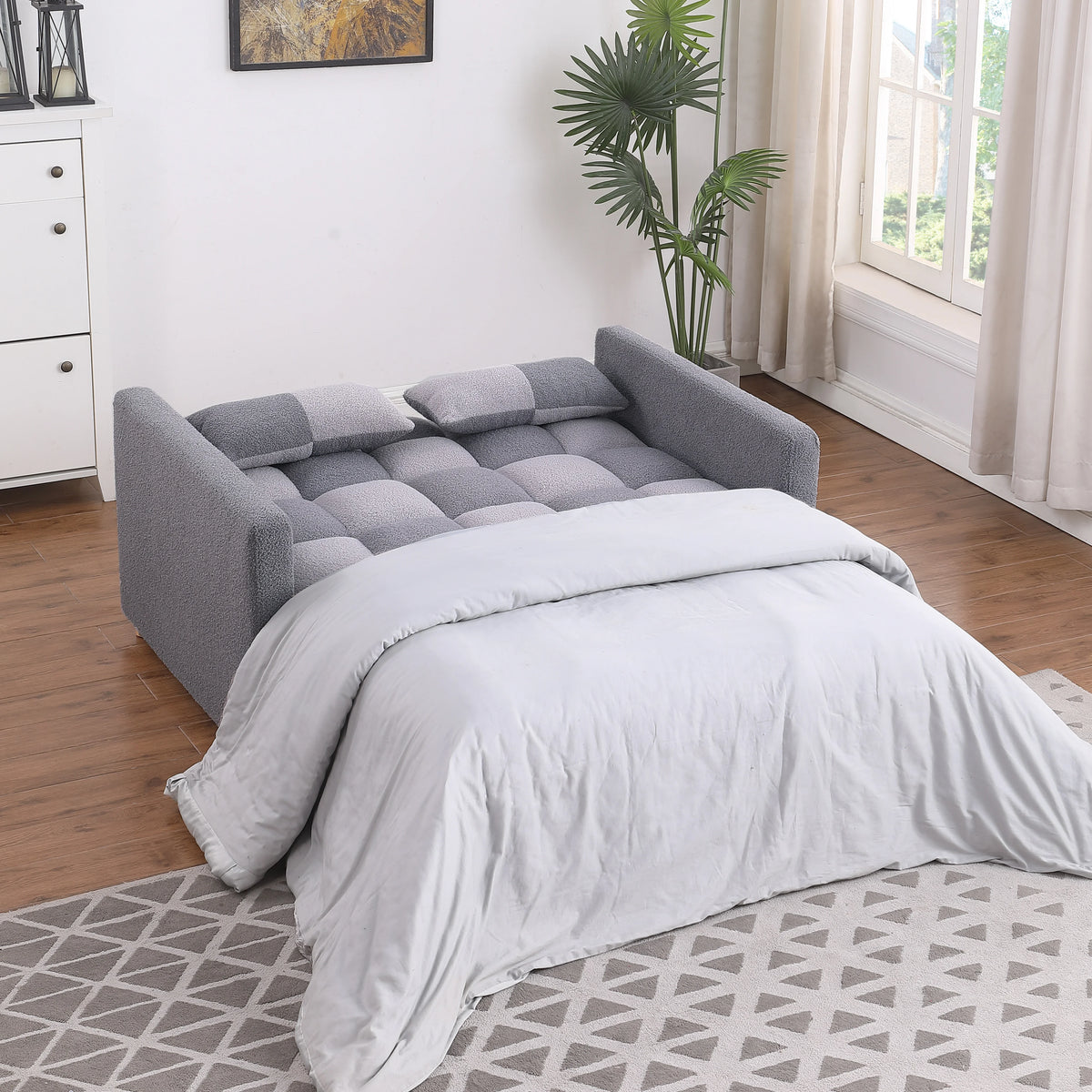 Gray Convertible Sofa Bed Couch K32134