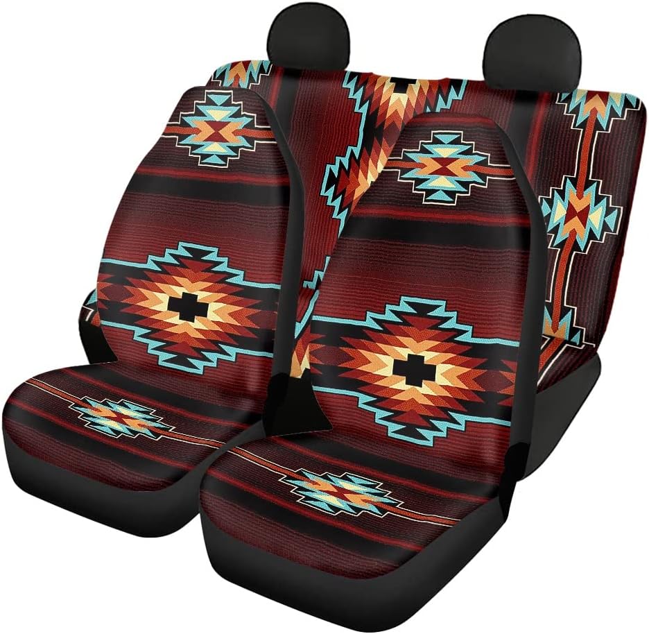 Black and White Cow Print Car Seat Cover 4piece J8466