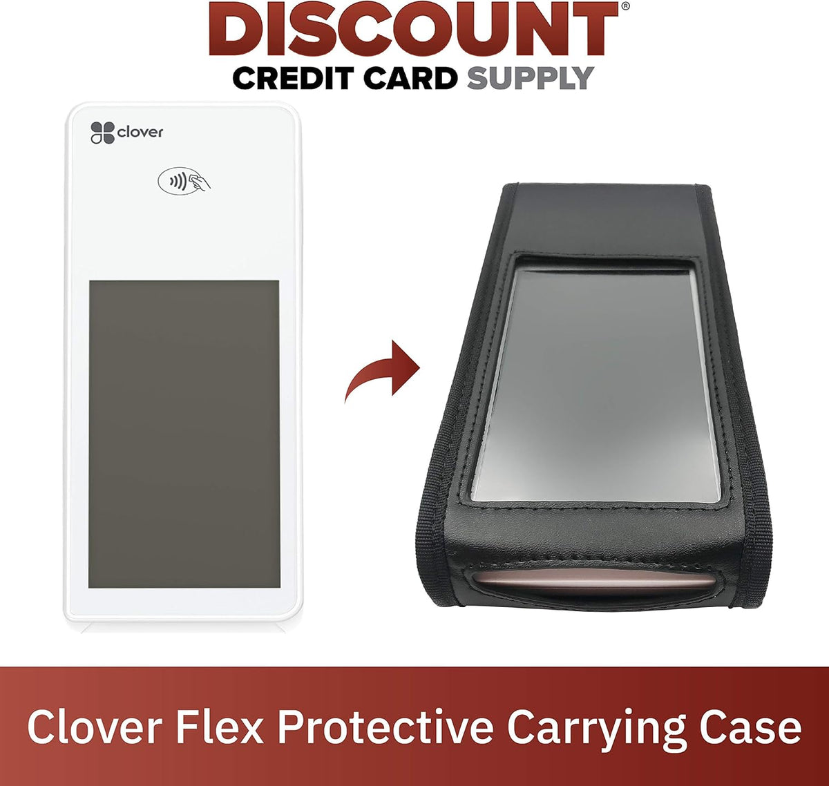Black Credit Card Terminal Carrying Case with Shoulder Strap X313