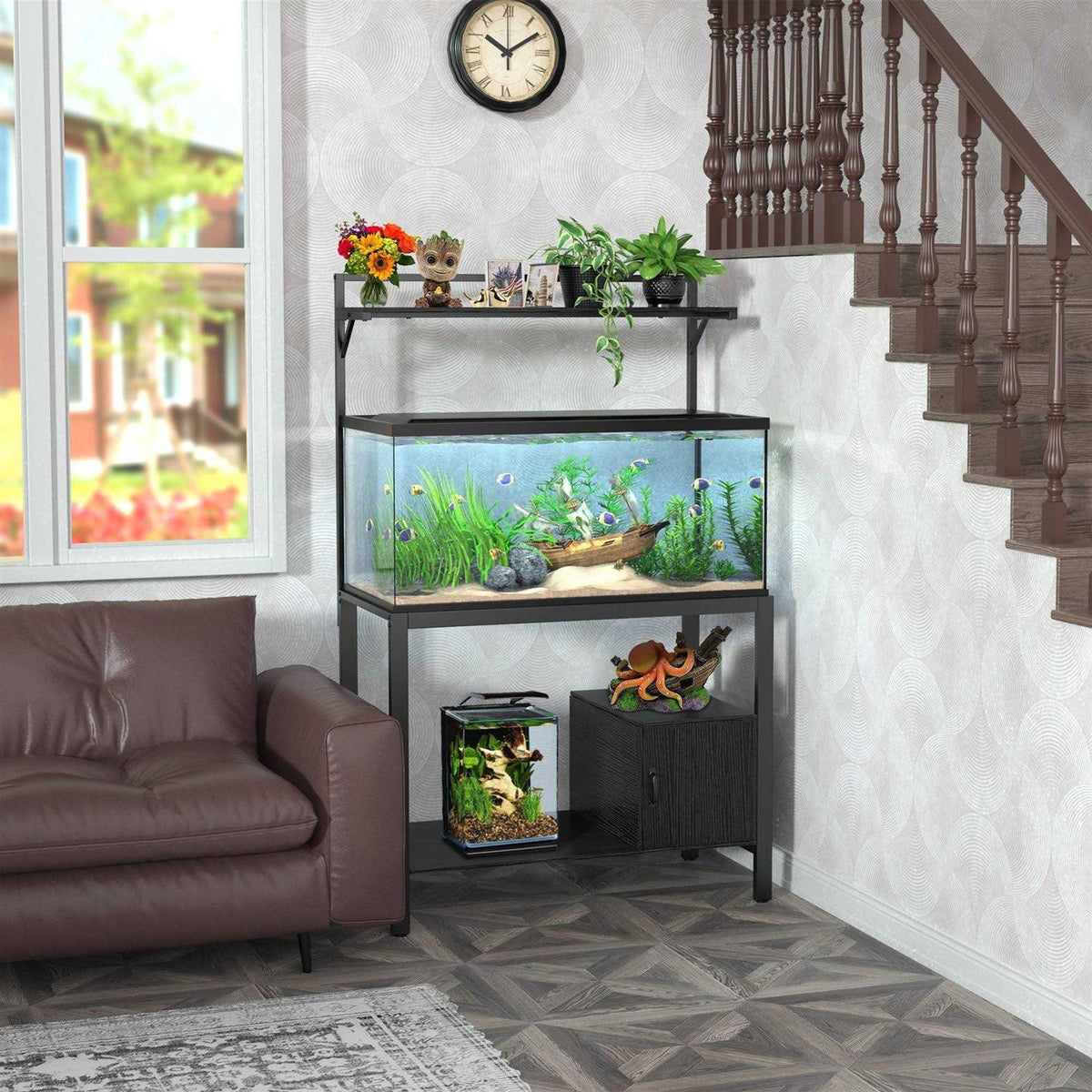 40-50 Gallon Fish Tank Stand with Plant Shelf G549