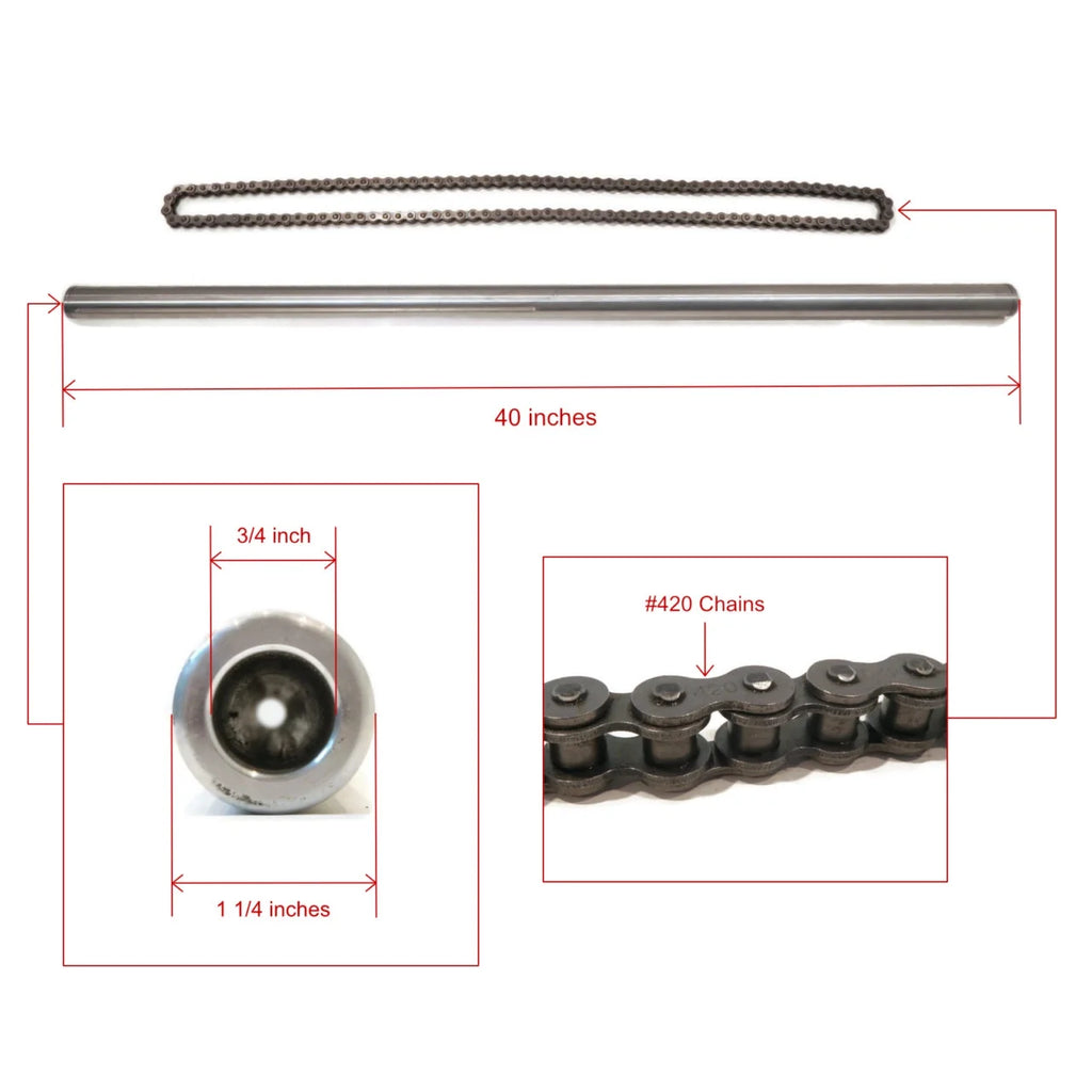 40 Inch Shaft Kit for Drift Trike Bikes with Rim Hubs 31.75mm & Chain #420 B1021