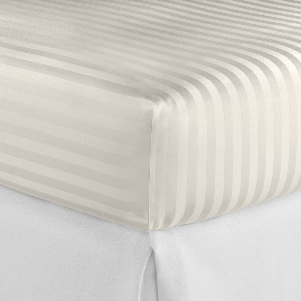 Ivory Striped Sateen Fitted Sheet Twin XL C21235
