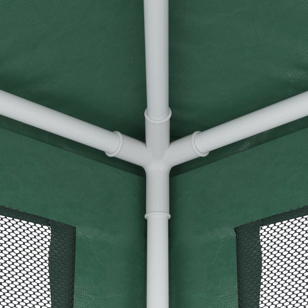 Party Tent with 8 Mesh Sidewalls Green 29.5'x13.1' HDPE W5251