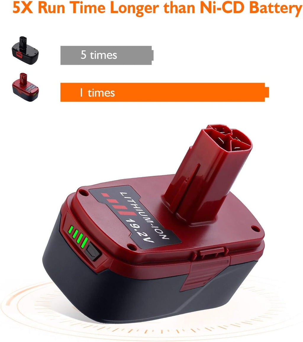 2Packs 5.0Ah C3 Lithium Battery for 19.2 Volt Cordless Battery Pack of 2 K4879