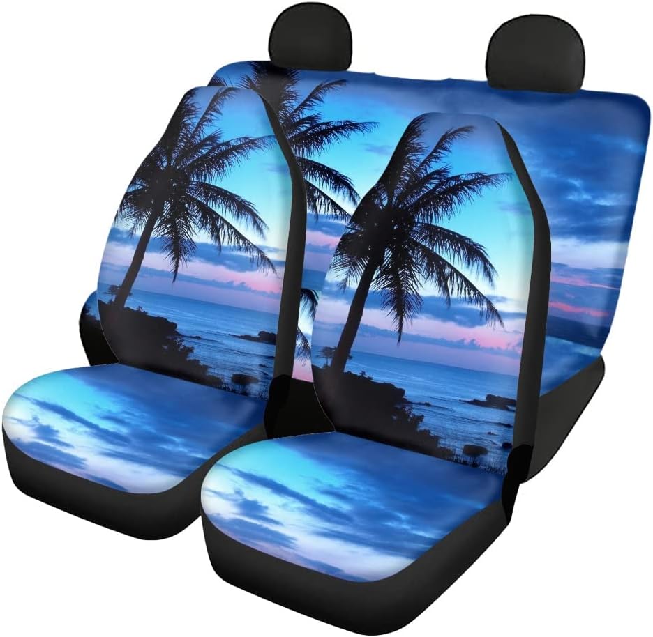 Black and White Cow Print Car Seat Cover 4piece J8466