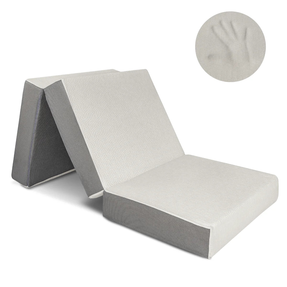 6-Inch Memory Foam Tri Folding Mattress with Removable Cover J728