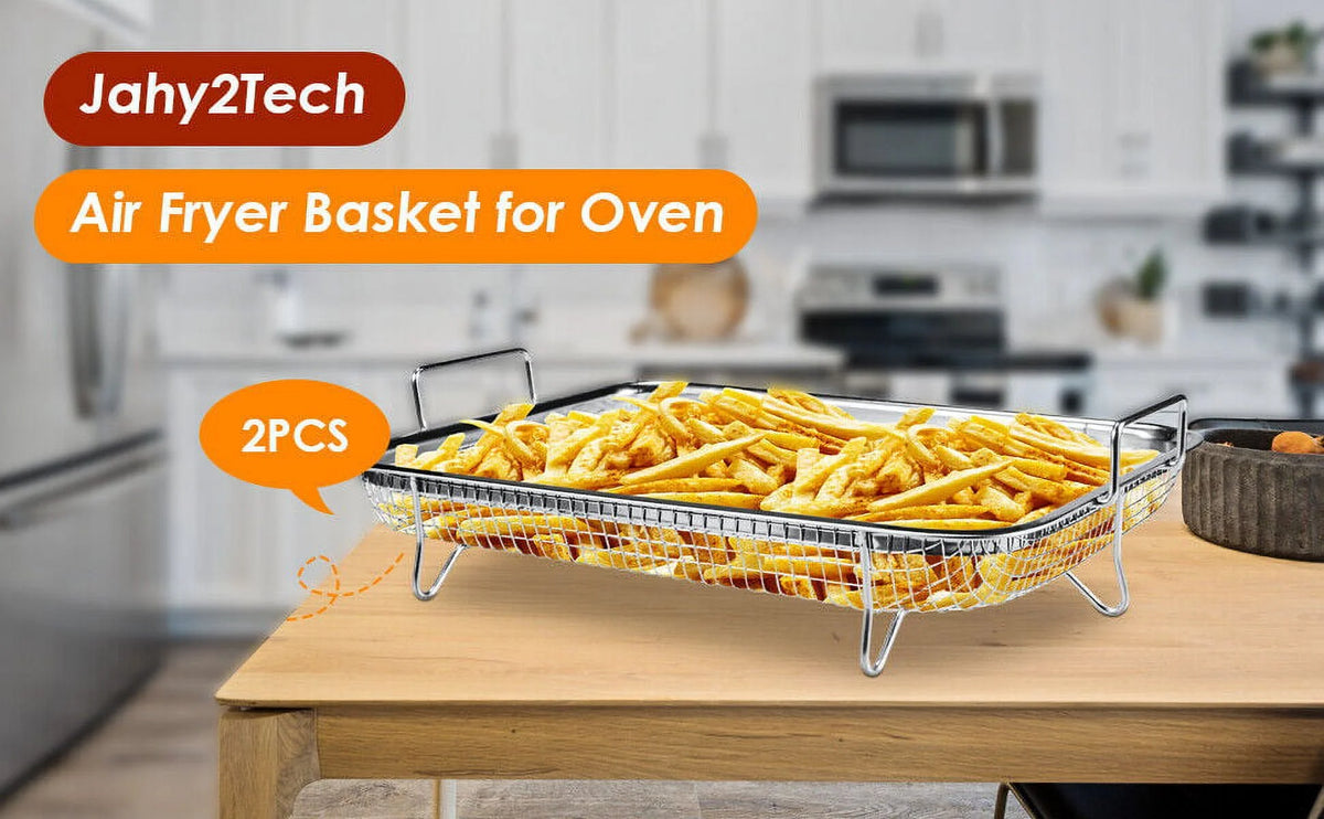 2pc Non-Stick Stainless Steel Air Fryer Basket L122