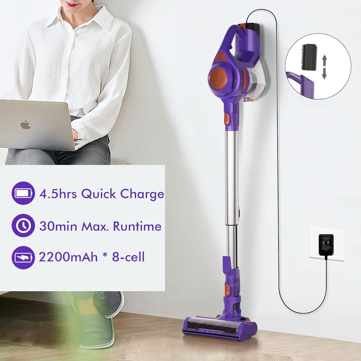 Cordless Stick Handheld Vacuum Cleaner with 250W Brushless Motor B5258