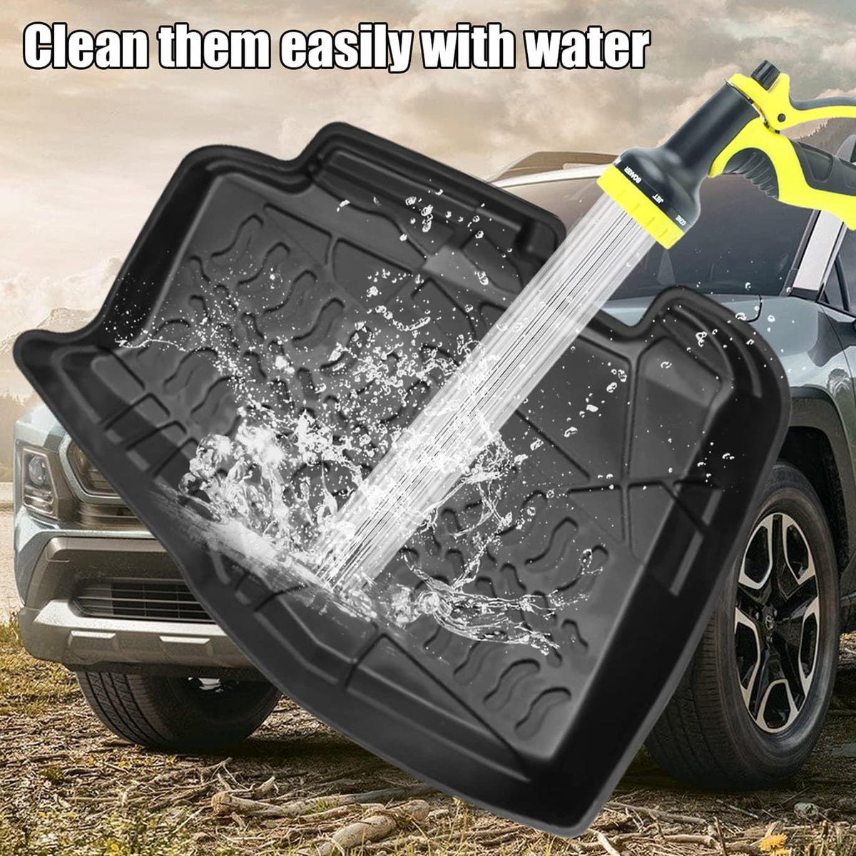 Black Floor Mats Liners Front and Rear Carpet C60325