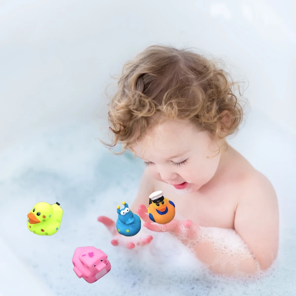 50 Pcs Assorted Rubber Duck Bath Toys E362