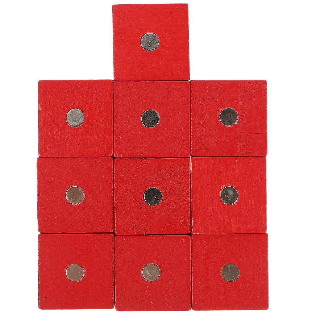 10pcs Wooden Magnetic Cubic Blocks Building Toy B879