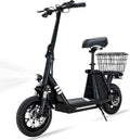 Electric Scooter with Seat, 400W Motor, 12 Pneumatic Tire Foldable C143093